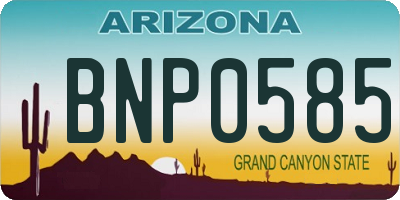 AZ license plate BNP0585