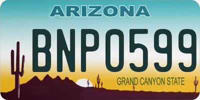 AZ license plate BNP0599