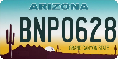 AZ license plate BNP0628