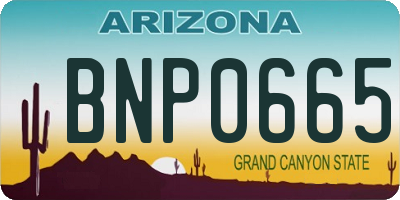 AZ license plate BNP0665