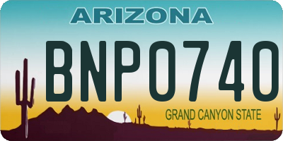AZ license plate BNP0740