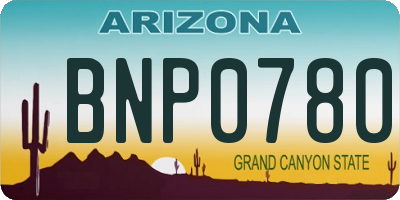 AZ license plate BNP0780