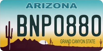 AZ license plate BNP0880