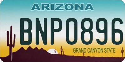 AZ license plate BNP0896
