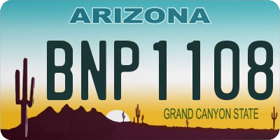 AZ license plate BNP1108