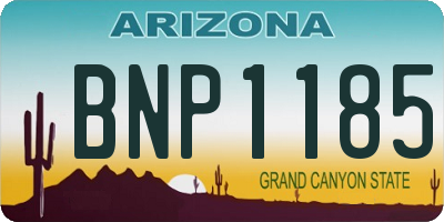 AZ license plate BNP1185