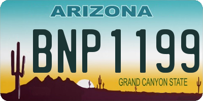 AZ license plate BNP1199