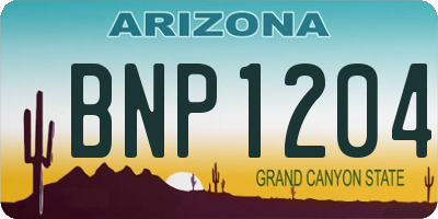 AZ license plate BNP1204