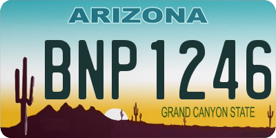 AZ license plate BNP1246