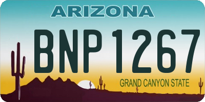 AZ license plate BNP1267