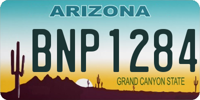 AZ license plate BNP1284