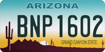 AZ license plate BNP1602