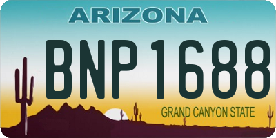 AZ license plate BNP1688
