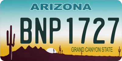 AZ license plate BNP1727