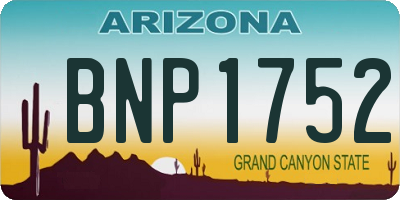 AZ license plate BNP1752