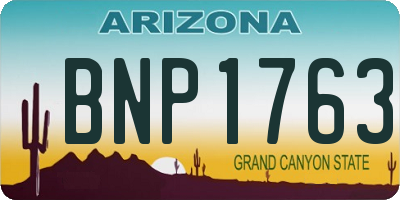 AZ license plate BNP1763