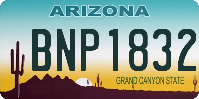 AZ license plate BNP1832