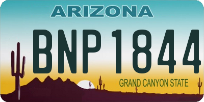 AZ license plate BNP1844