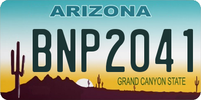 AZ license plate BNP2041