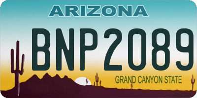 AZ license plate BNP2089