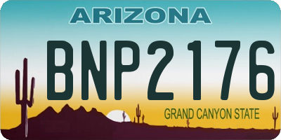 AZ license plate BNP2176