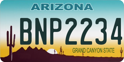 AZ license plate BNP2234
