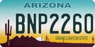 AZ license plate BNP2260