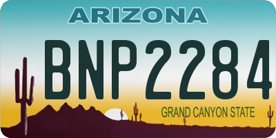 AZ license plate BNP2284