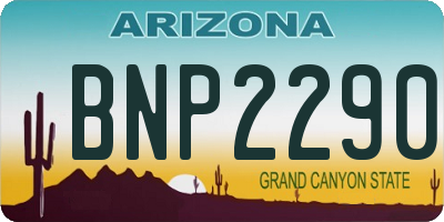 AZ license plate BNP2290