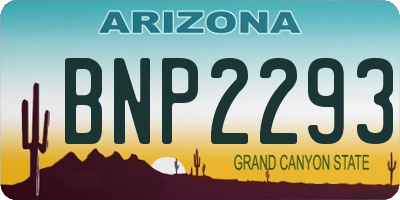 AZ license plate BNP2293