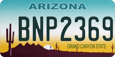 AZ license plate BNP2369