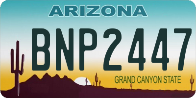 AZ license plate BNP2447