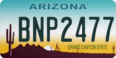 AZ license plate BNP2477