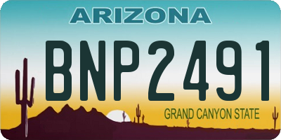 AZ license plate BNP2491