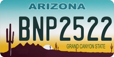 AZ license plate BNP2522