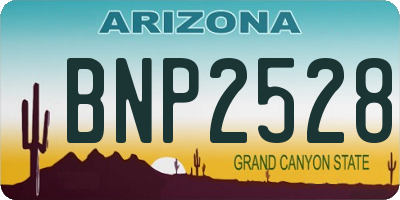 AZ license plate BNP2528