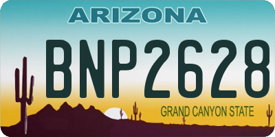 AZ license plate BNP2628