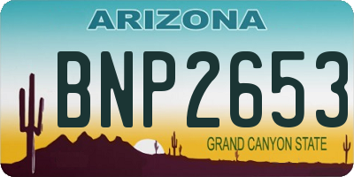 AZ license plate BNP2653