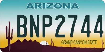 AZ license plate BNP2744