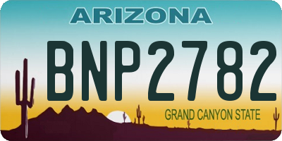 AZ license plate BNP2782