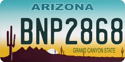 AZ license plate BNP2868