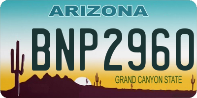AZ license plate BNP2960