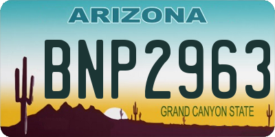 AZ license plate BNP2963