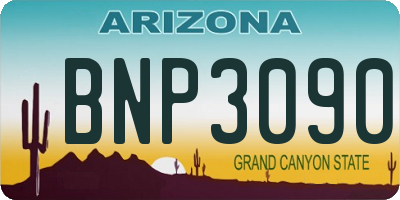 AZ license plate BNP3090