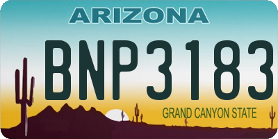 AZ license plate BNP3183