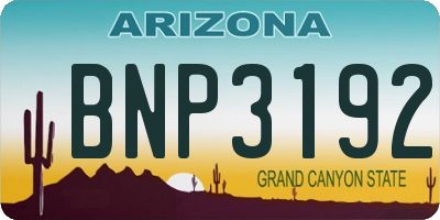 AZ license plate BNP3192