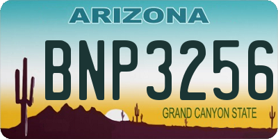 AZ license plate BNP3256