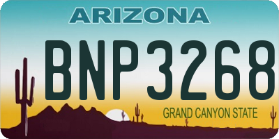 AZ license plate BNP3268