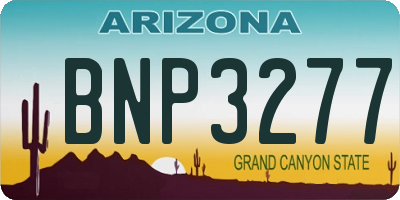 AZ license plate BNP3277