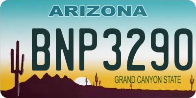 AZ license plate BNP3290